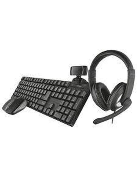 Trust bundle home office (caja deteriorada) incluye headset reno teclado y raton ximo y una webcam trino hd