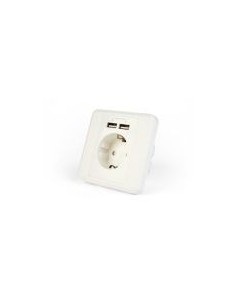 Gembird toma de corriente con cargador usb 2 puertos 2.4a 2