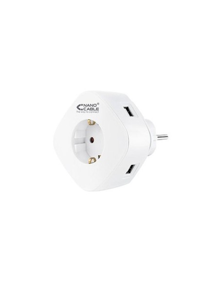 Nanocable base corriente con 3 tomas usb con enchufe integrado