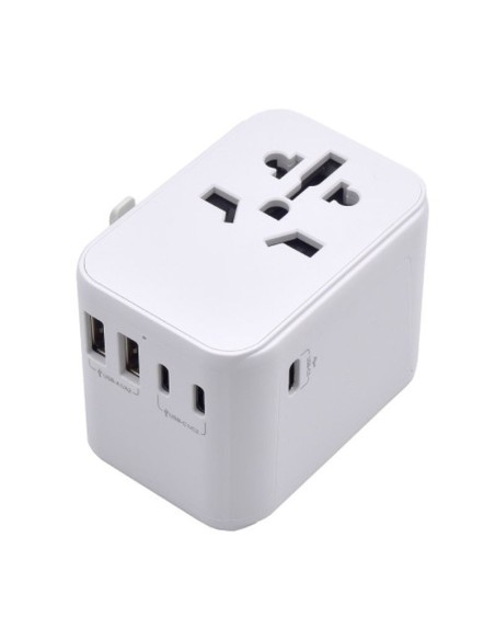 Ewent base corriente adaptador universal ewent adaptador universal de viaje + 2 puertos usb y 3 puertos usb-c