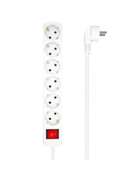 Aisens regleta 6 tomas con interruptor/ blanco
