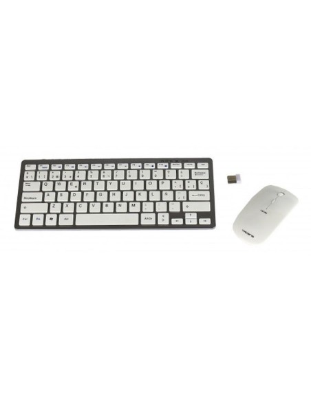 Tacens teclado y raton inalambrico blanco