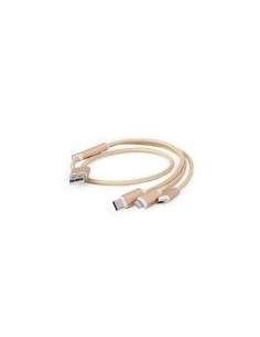 Gembird Cable Cargador Usb 3 En 1 Oro 1 M