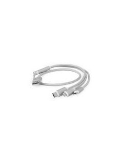 Gembird Cable Cargador Usb 3 En 1 Plata 1 M