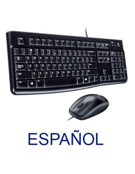 Logitech teclado y raton con cable usb negro mk120