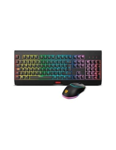 Krom teclado y raton kabala wireless rgb gaming teclado membrana rgb-raton 4800dpi-anti-ghosting