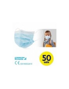 Mascarilla Azul Infantiles 50 Und Color Azul - 3 Capas - Eficacia De Filtracion Bacteriana - 98%