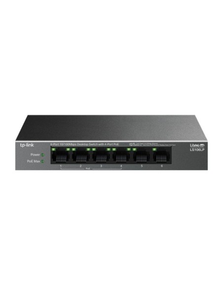Tp-link switch gigabit de sobremesa 6 puertos 10-100 mbps 4 puertos poe