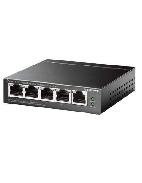 Tp-link switch tl-sg105mpe conmutador inteligente sencillo de 5 puertos con poe+ de 4 puertos