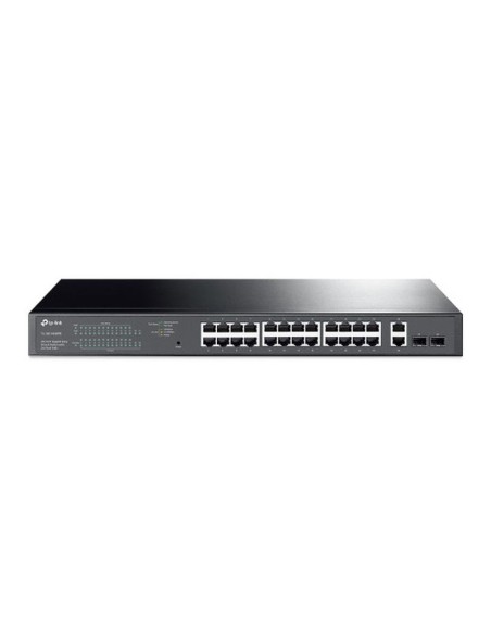 Tp-link switch semigestionable poe+ de 28 puertos 10-100-1000mbps de estos 24p poe+ 2giga sfp