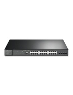 Tp-link switch gestionable jetstream de 24 puertos gigabit l2 con poe+ (384w) con 4 ranuras sfp