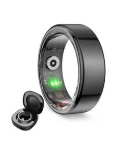 Ksix anillo inteligente saturn talla s- 18.9 mm negro notificaciones - frecuencia cardiaca