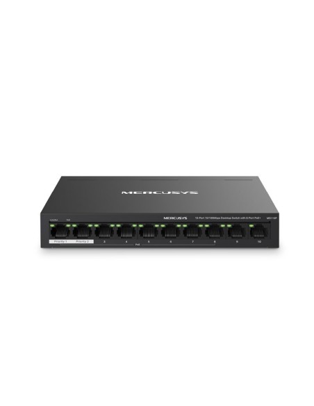 Mercusys switch 10-port 10-100mbps desktop 8-port poe+