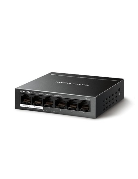 Mercusys switch 6-port 10-100mbps desktop 4-port poe+