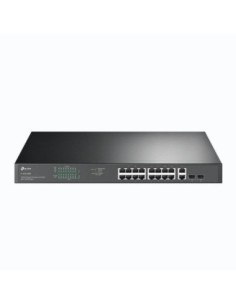 Tp-link switch gigabit de 18 puertos con 16 puertos poe+ mas 2 sfp