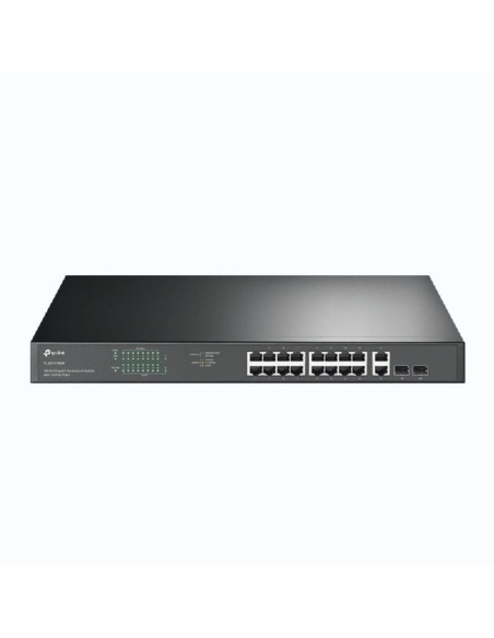 Tp-link switch gigabit de 18 puertos con 16 puertos poe+ mas 2 sfp