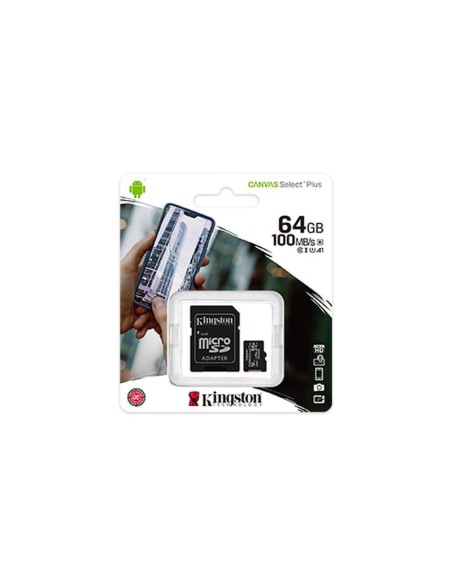 Kingston micro sd canvas select plus 64gb sdcs2-64gb uhs-i cl10 +adapt