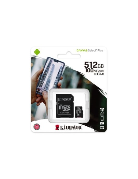 Kingston micro sd canvas select plus 512gb sdcs2-512gb uhs-i cl10 +adapt
